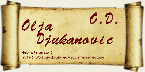 Olja Đukanović vizit kartica